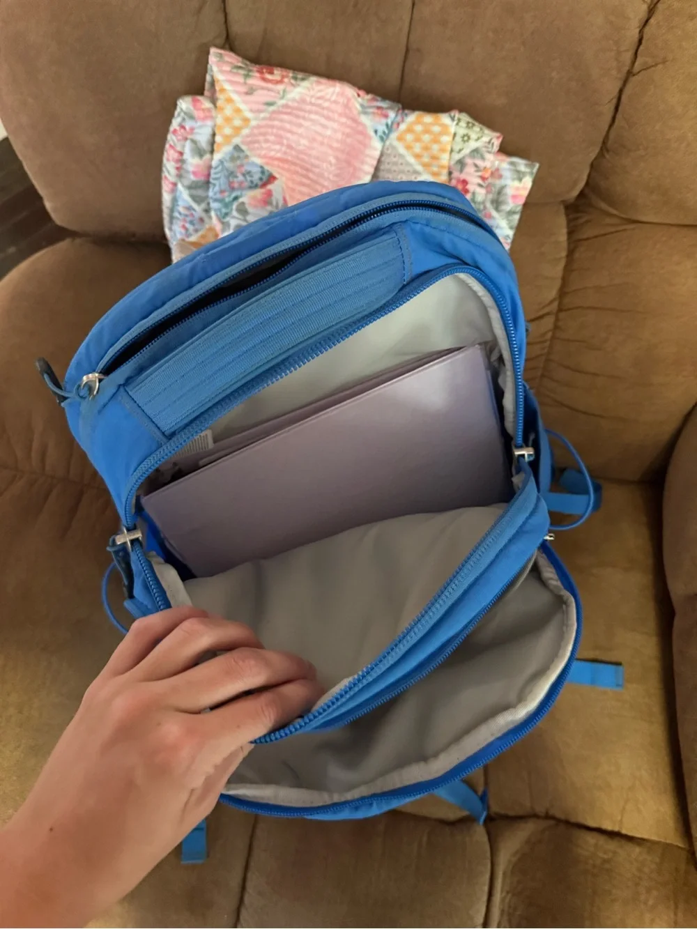 The North Face Bright Blue Daypack with Front Bungee